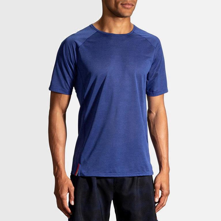 Brooks Ghost Hombre Camisetas Manga Corta - Azules (4806HLEFN)